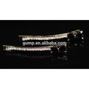 Negro Bow Rhinestone Barrette Crystal Bobby pin